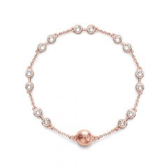 Mix Carrier Charm Strand with Swarovski Crystals Rose Gold Plated