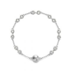Mix Carrier Charm Strand with Swarovski Crystals Rhodium Plated