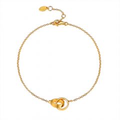 Interocking Circle Bracelet in Sterling Silver Gold Plated