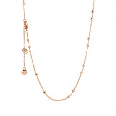 Dotted Sphere Carrier Necklace Chain Rose Gold Plated