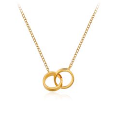 Interlocking Circle Necklace in Sterling Silver Gold Plated