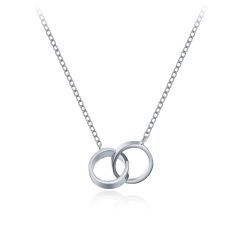 Interlocking Circle Necklace in Sterling Silver Rhodium Plated