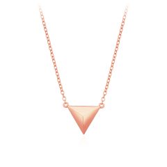 Triangle Pyramid Necklace in Sterling Silver Rose Gold Plated
