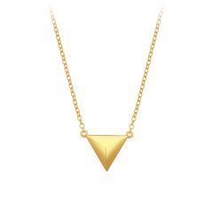 Triangle Pyramid Necklace in Sterling Silver Gold Plated