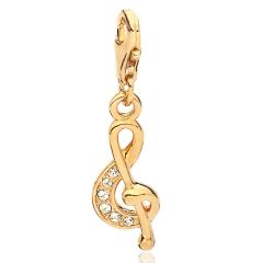 Crystals Treble Clef Charm Gold Plated with Swarovski® Crystals
