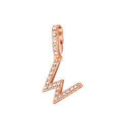Mix Charm Letter W Swarovski Crystals Rose Gold Plated