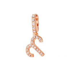 Mix Charm Aries Zodiac Sign Swarovski Crystals Rose Gold Plated